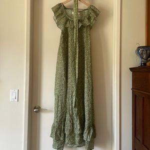Christy Dawn size Large green meadow print dress